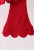 Red scalloped active pants set