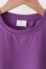 Purple sclloped active pants set