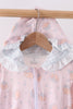 Pink pumpkin print ruffle coat