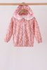 Pink pumpkin floral print ruffle coat