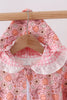 Pink pumpkin floral print ruffle coat