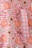 Pink pumpkin floral print ruffle coat