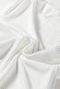 White Ribbed Long Sleeve Crew Neck Solid Color Bodysuit