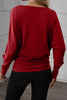Red Dahlia Solid Color Extended Cuffs Long Sleeve Top
