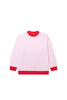 Pink Color Block Contrast Trim Plus Size Sweatshirt