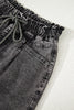 High-rise Drawstring High Waist Casual Denim Shorts with Pockets