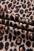 Black Striped Leopard Print Patchwork Button Up Womens Shirt