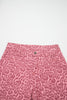 Rose Leopard Frayed Edge Wide Leg High Waist Jeans