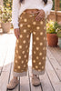 Sky Blue Polka Dot Ankle-Length Metal Button Casual Jeans