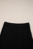 Black Ribbed Zip Stand Neck Drop Shoulder Pullover Bodycon Skirt 2pcs Set