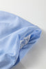 Sky Blue Stripe Shirred Detail Collar V Neck Plus Size Midi Dress