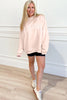 Apricot Pink Oversize Mock Neck Sweatshirt