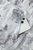 Gray Camo Leaf Print Kangaroo Pocket Quarter Zip Hoodie