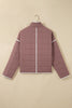 Old Rose Quilted Metal Button Pocket Jacket