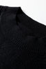 Black High Neck Puff Sleeve Sweater Pleated Mini Skirt 2pcs Knitted Outfit