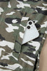 Green Camo Chest Pockets Loose Jean Jacket