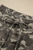 Khaki Leopard Printed Drawstring Elastic Waistband Pocketed Barrel Jeans
