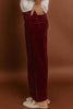 Vineyard Green Corduroy Solid Color High Waist Wide Leg Pants