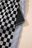 White Checkerboard Drawstring Waist Casual Pants