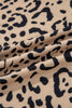 Khaki Leopard Print Long Batwing Sleeve Loose Top