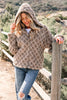 Chestnut Sherpa Rhombus Zip Up Side Pocket Hooded Jacket