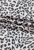 Khaki Leopard Print Contrast V Neck Varsity Stripe Detail Long Sleeve Top