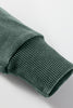 Mist Green Waffle Knit Patchwork Long Sleeve Loose Top