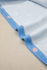 Sky Blue Raised Rib Polka Dot Print Cuffed Short Sleeve Top
