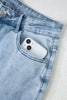 Beau Blue Bow Knot Side Detail Straight Leg Loose Jeans