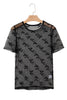 Black Bow Knot Dotted See-through Mesh Patched Slim Fit Blouse