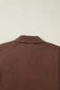 Dark Brown Collared Buttoned Leopard Liner Patchwork Chic Jacket