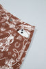 Brown Western Print Casual Shift Jeans