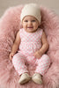 PINK CHECKERED PRINTED GIRLS BABY ROMPER.