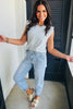 Beau Blue High Rise Barrel Relaxed Patch Pocket Jeans