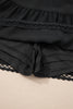 Parchment Plus Size Frilled Elastic Waist Lace Trim Boho Ruffled Shorts