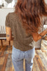 Khaki Fierce Leopard Crew Neck T Shirt