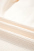 White Waffle Textured Contrast Polo Neck Zip up Jumper