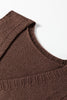 Jet Stream Ribbed Deep V Neckline Front Pocketed Loose Tunic Sweater Vest