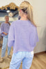 Peach Blossom 3/4 Sleeve Boxy Knit Button Down Sweater Cardigan