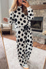 Khaki Polka Dot Long Sleeve Top Drawstring Relaxed Pants Set