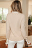 Racing Red Lace Trim Patchwork Buttoned Cuffs Loose Sweater