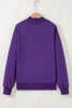 Black Solid Color Oversized Mock Neck Sweatshirt