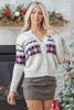 Pink Stripe Geometric Button Up Sweater Cardigan