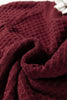 Burgundy Contrast Lace Frilled Trim Raglan Sleeve Sweater