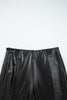 Black Faux Leather Seamed Leg High Waist Leggings