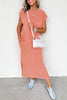 Carrot Mineral Wash Pocketed T-shirt Long Dress