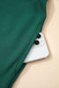 Evergreen Contrast Trim Zip Collar Long Sleeve Ruffle Hem Mini Dress