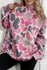 Sky Blue Camouflage Western Style Pullover Sweatshirt