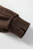 Coffee Button Front V Neck Casual Cardigan