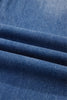 Sky Blue Double Button Zip Fly Straight Leg Jeans